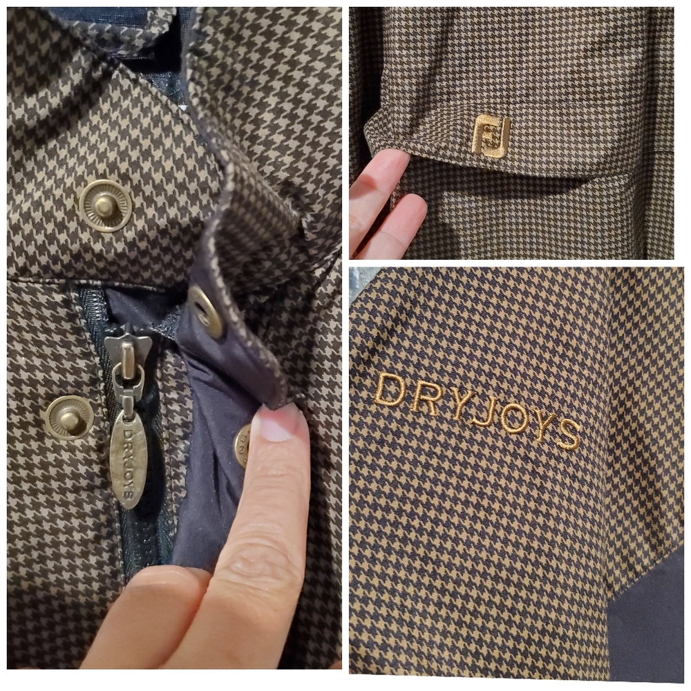 DryJoys By FootJoy Brown Checkered Jacket … - Picture 7 of 8